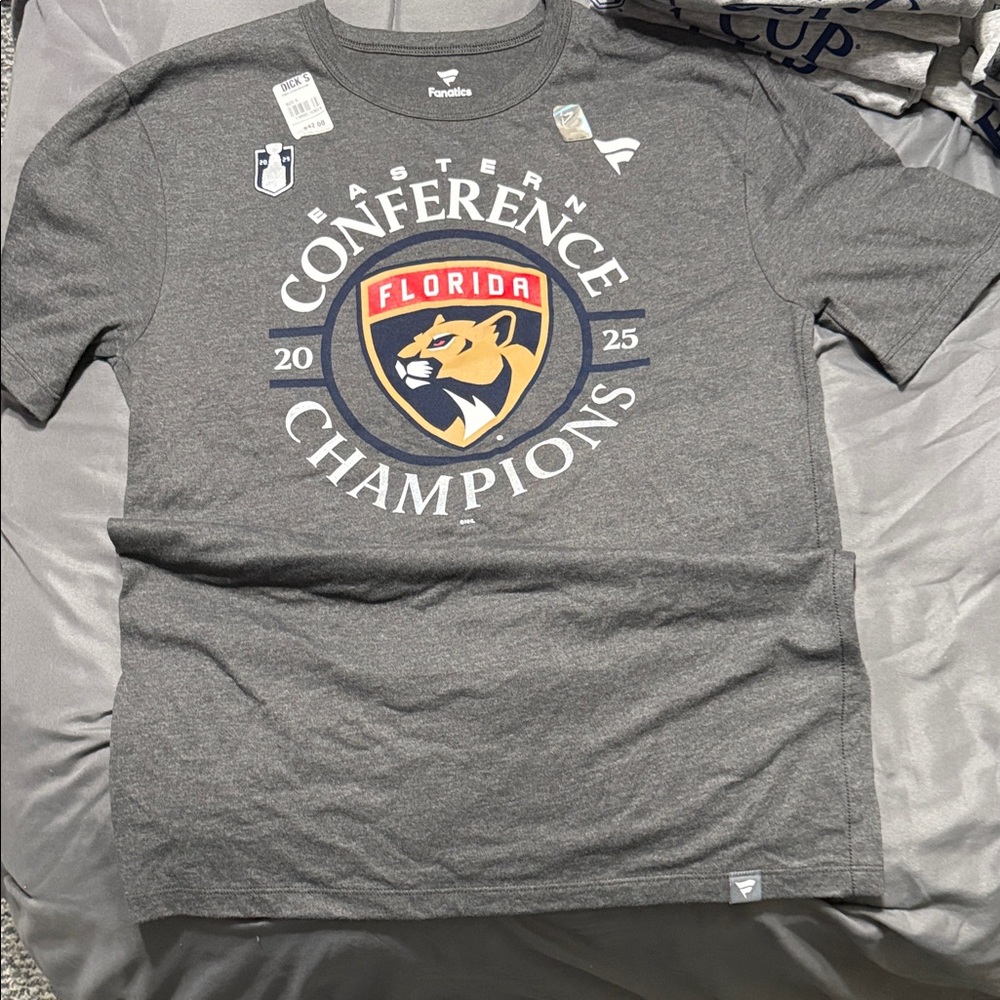 Fanatics Gray Florida Panthers Champions Tee